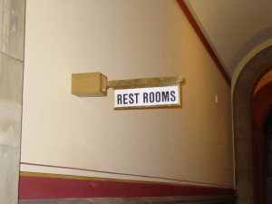 Bronze Rest Room Flag Sign